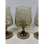 Libbey Tawny Accent Wine Glasses Set of 3 Smokey Amber