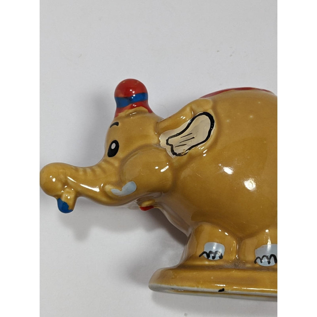 Vintage Edasa Circus Elephant Figurine Hand Painted Ceramic Elephant