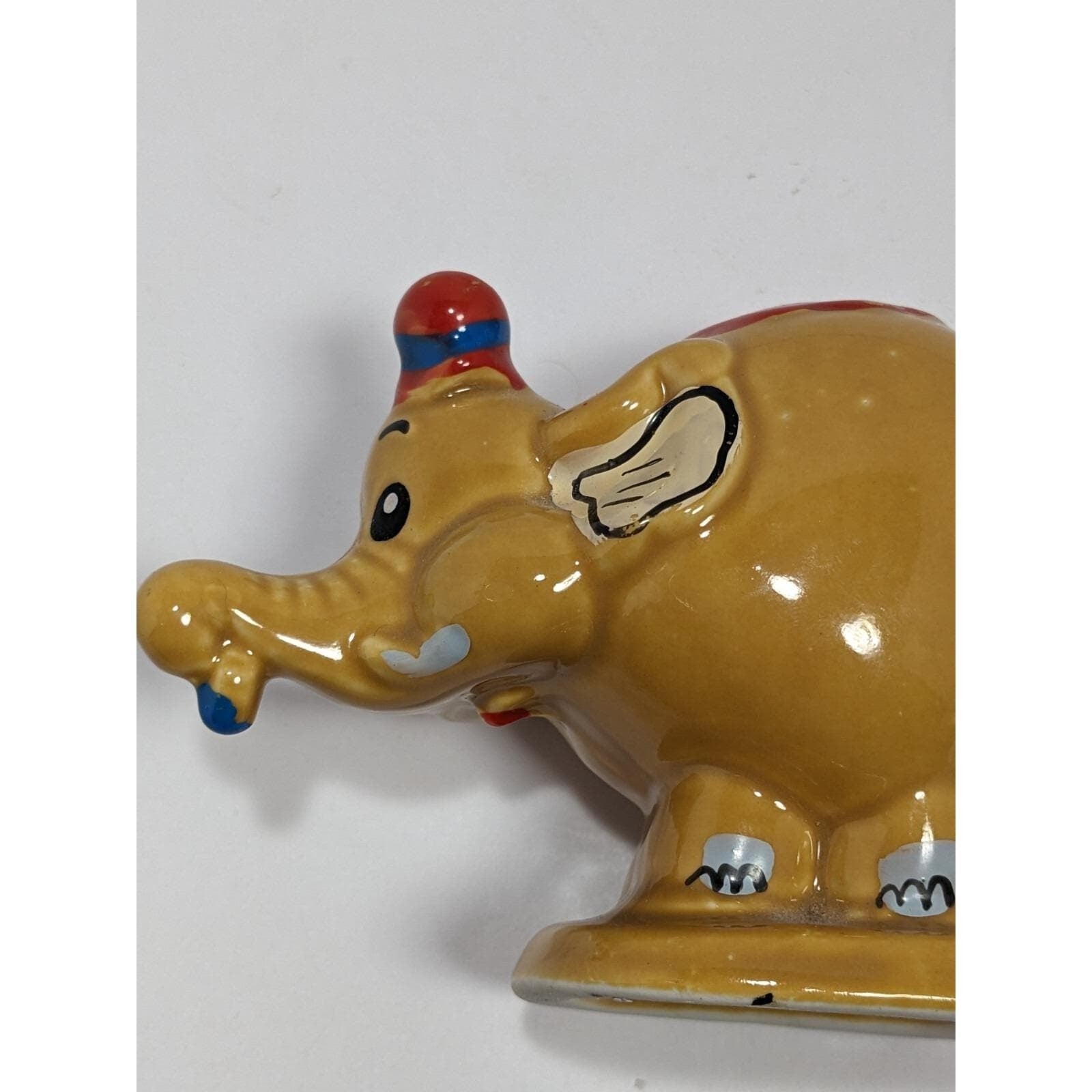 Vintage Edasa Circus Elephant Figurine Hand Painted Ceramic Elephant