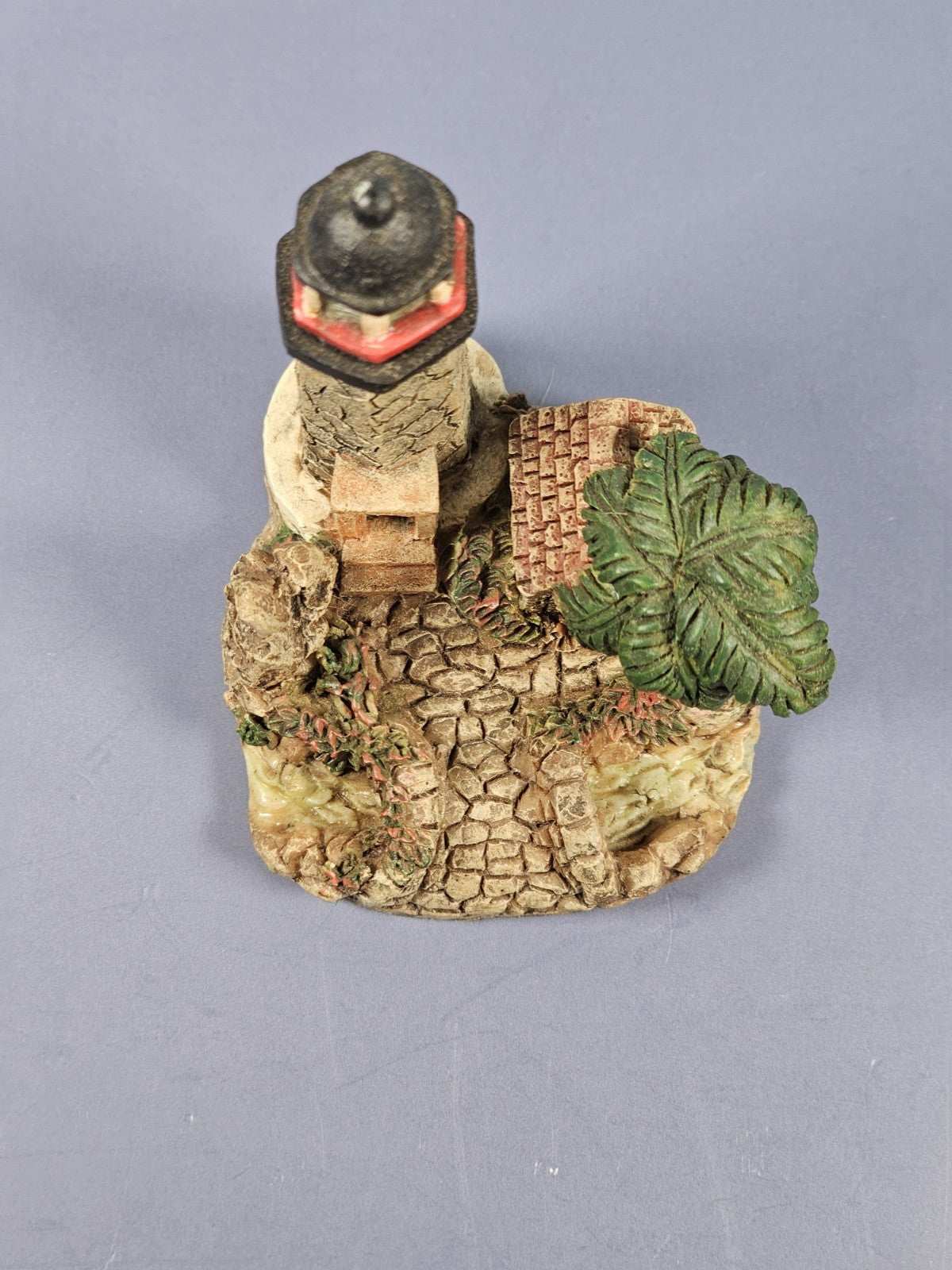 Vintage Ks Collection Lighthouse Figurine With Palm Tree & Cottage