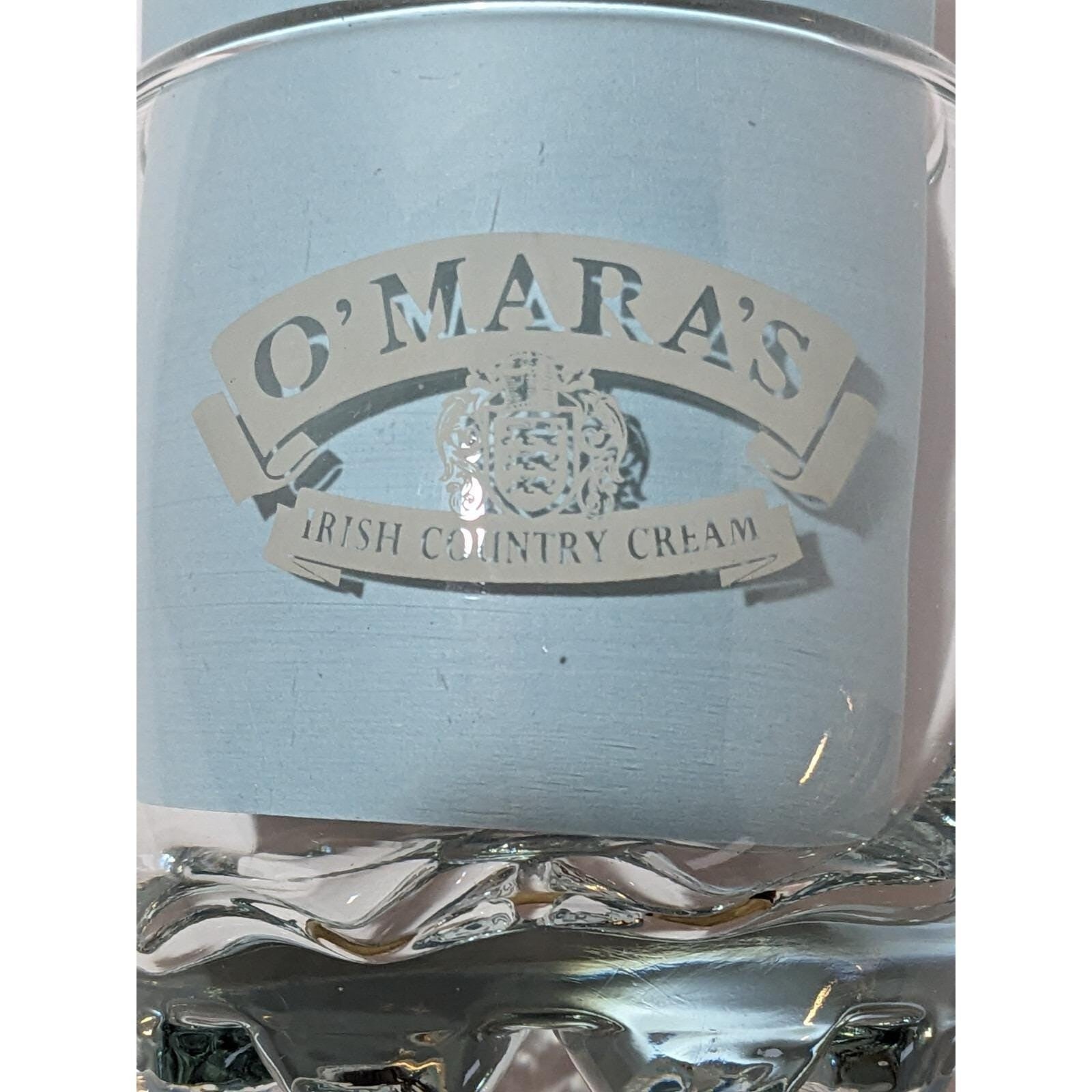 Vintage OMara Irish Country Cream Glass Etched Logo Cocktail Glass