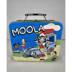 Vintage Moola the Cow Metal Lunch Box Green Blue