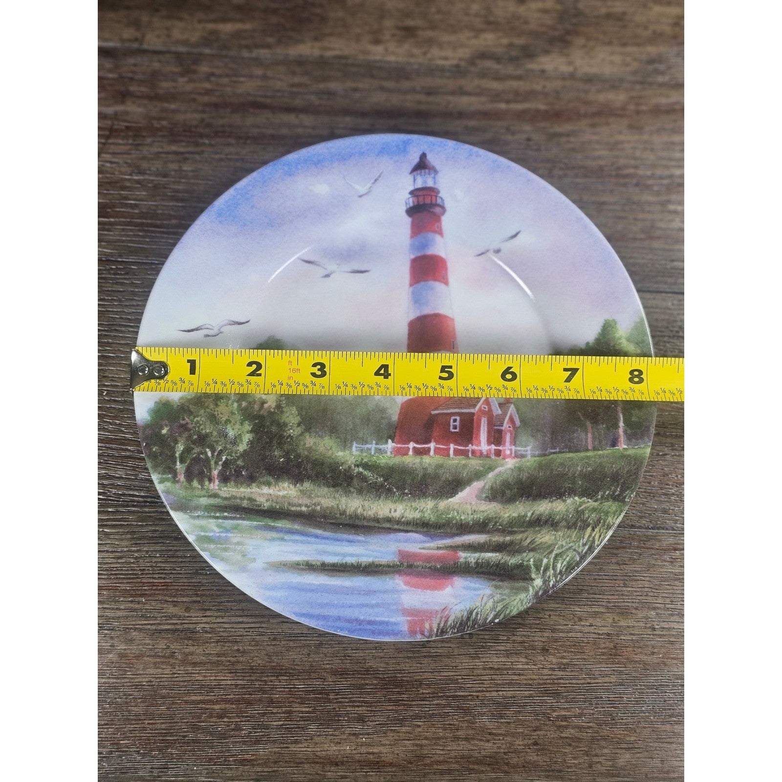 Virginia Assateague Lighthouse Decorative Plate 8 Inch Coastal Decor