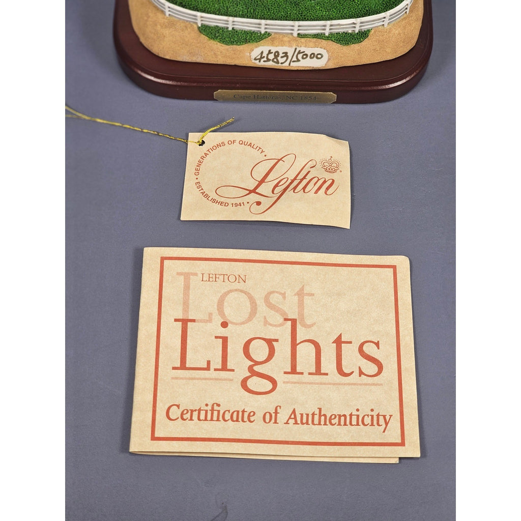 Vintage Lefton Lost Lights Cape Hatteras Lighthouse Figurine w/ COA