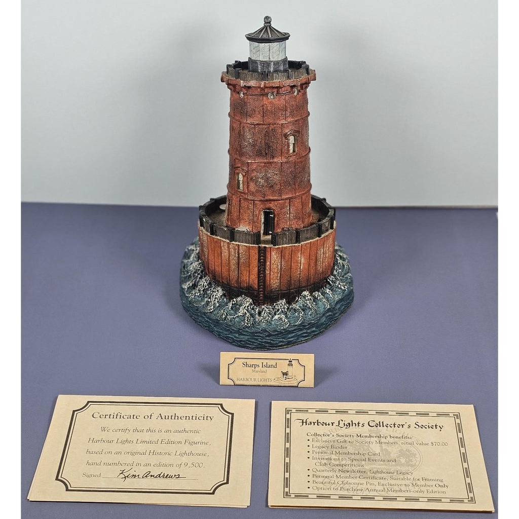 Harbour Lights Sharps Island Lighthouse Figurine 1996 COA