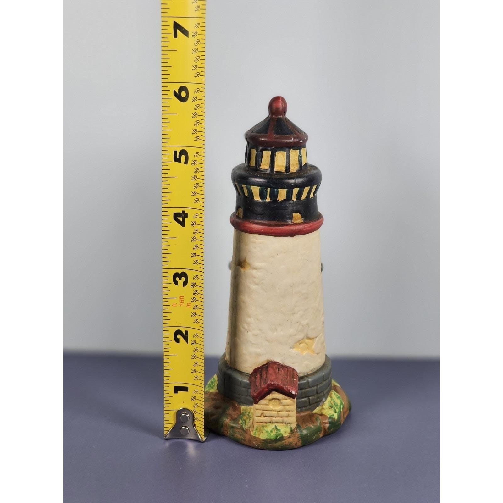 KS Collection Lighthouse Figurine Blue Brick Base Coastal Decor