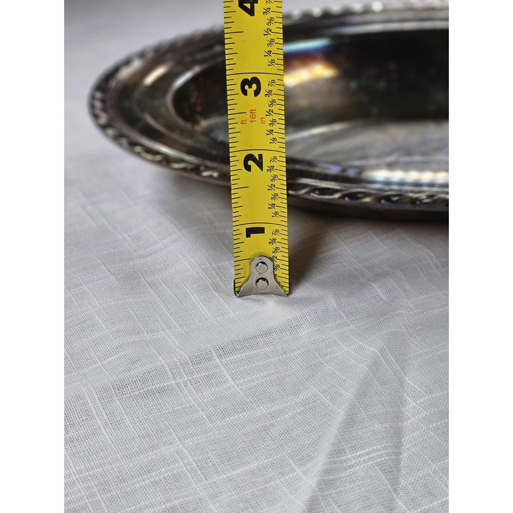 Vintage Silver Plated Oval Serving Dish Twisted Rope Edge 12x9
