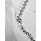 Vintage Rosary Necklace Sacred Heart Cross Religious Medal Beaded