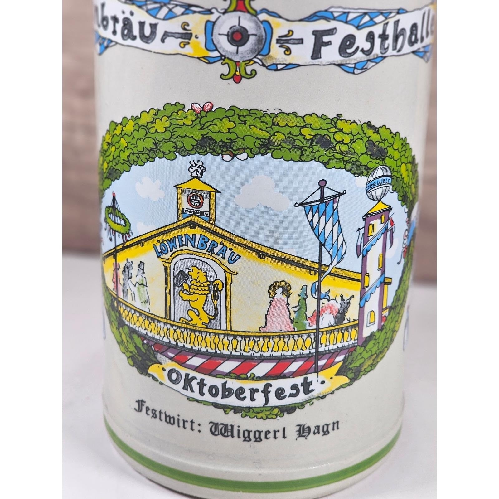 German Beer Stein Lowenbrau Oktoberfest Rastal Pewter Lid