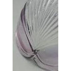 Vintage Ribbed Glass Bowl Purple Satin Edge Serving Dish