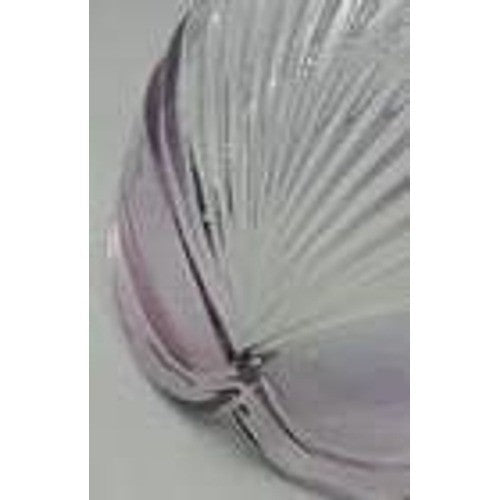Vintage Ribbed Glass Bowl Purple Satin Edge Serving Dish