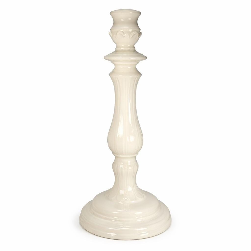 Williams Sonoma Candle Holder White Porcelain Italy Tall