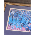 Vintage Framed Iris Art Print | Les Irises Floral Wall Art | 16x14 Gold Frame