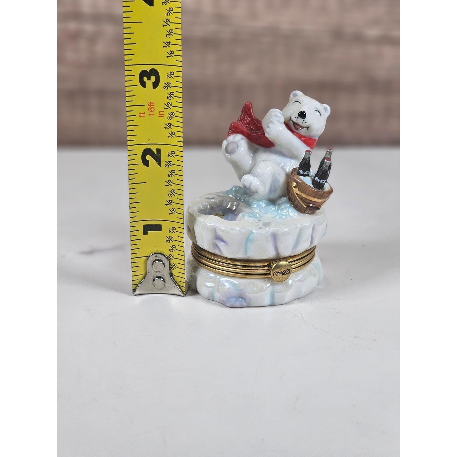Franklin Mint Coca Cola Polar Bear Trinket Box 1999 Porcelain