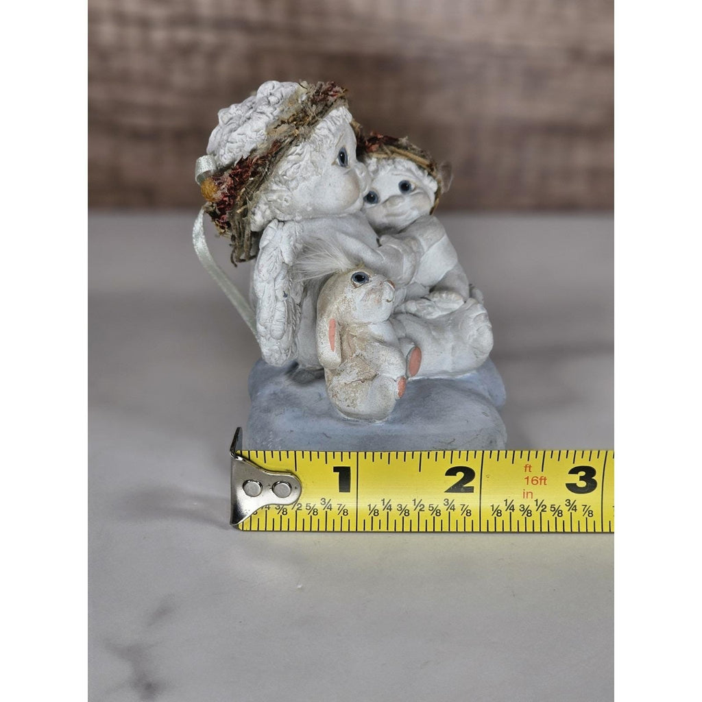 Dreamsicles Cherub Figurine with Bunny Signed Kristin Cast Art