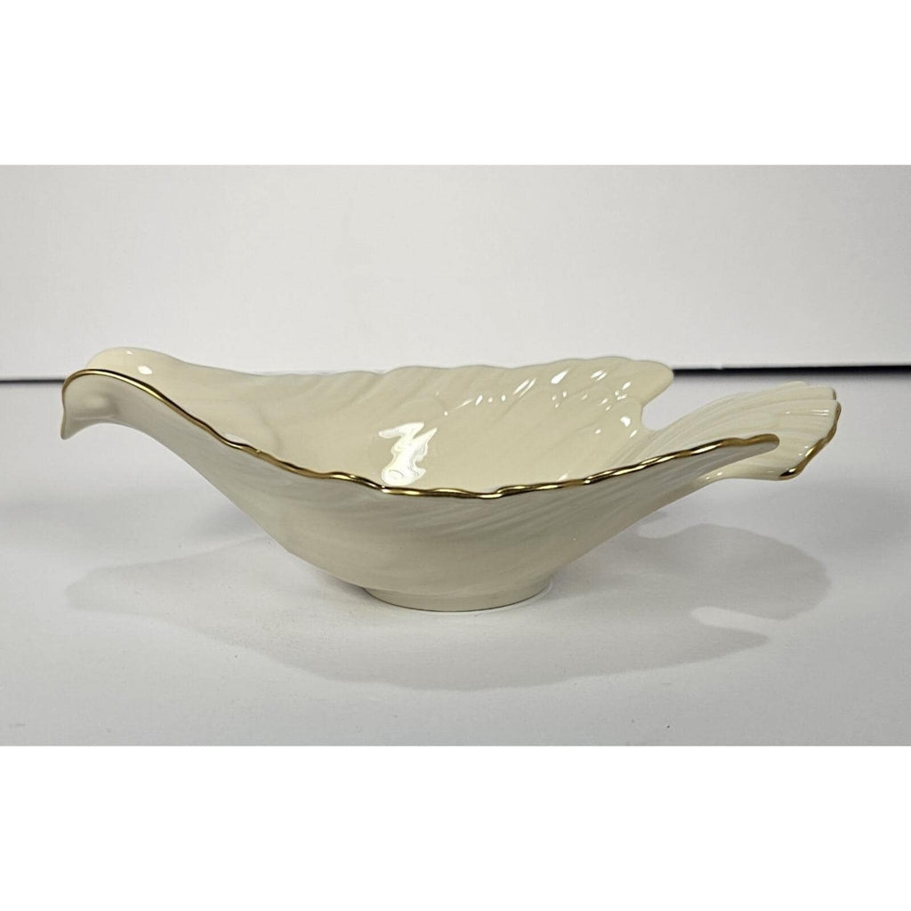 Vintage Lenox Dove Candy Dish Cream China Gold Trim