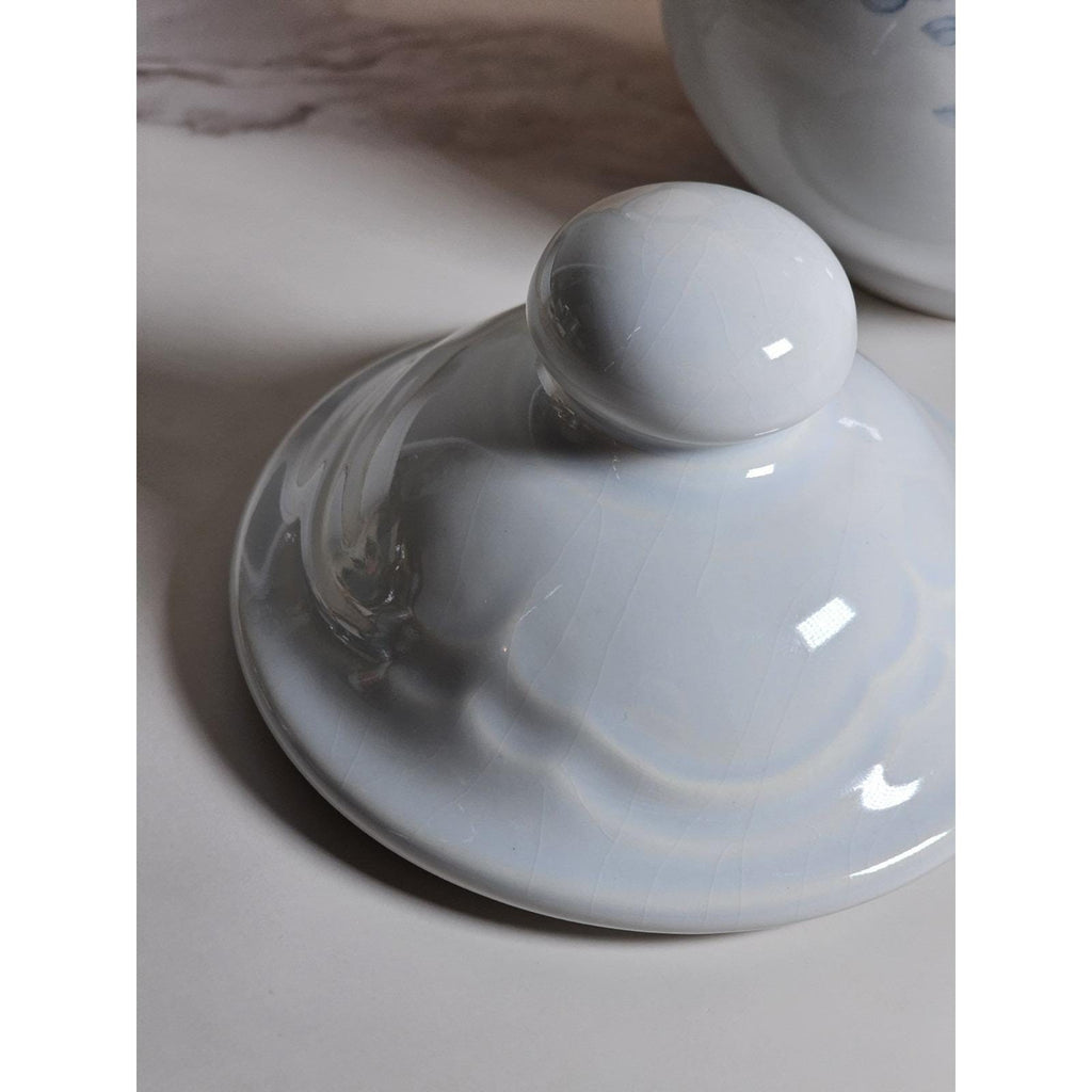 Vintage Pfaltzgraff Blue Rose Creamer and Sugar Bowl Stoneware Set