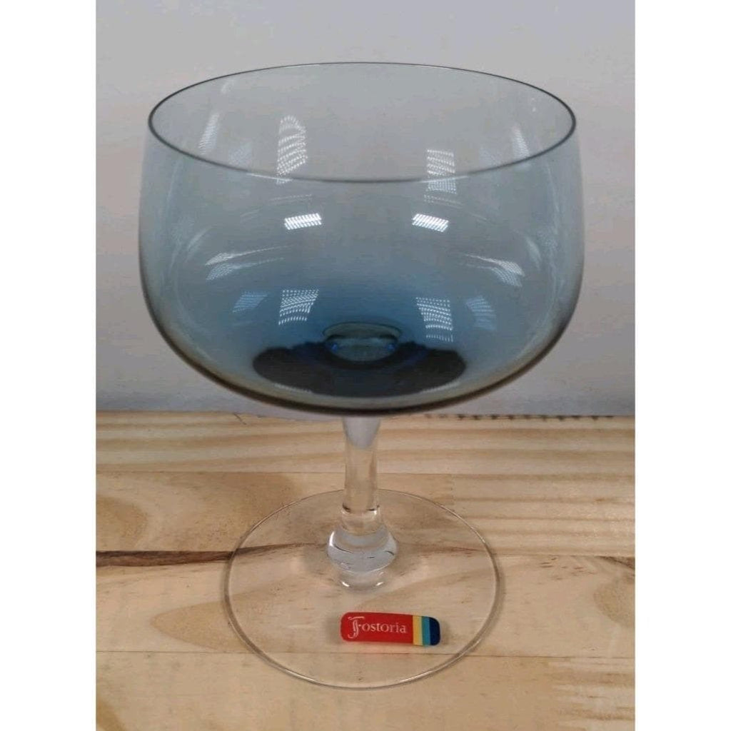 Fostoria Glamour Blue Sherbet or Champagne Glass 5 1/8 Inch Vintage