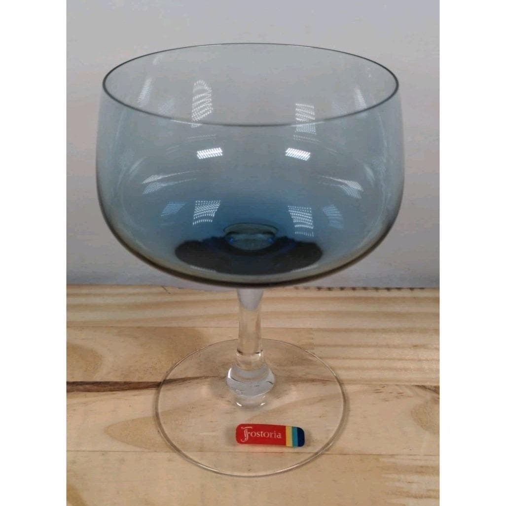 Fostoria Glamour Blue Sherbet or Champagne Glass 5 1/8 Inch Vintage