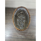 Vintage Woven Basket with Plastic Liner – Rustic Storage or Planter Basket