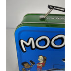 Vintage Moola the Cow Metal Lunch Box Green Blue