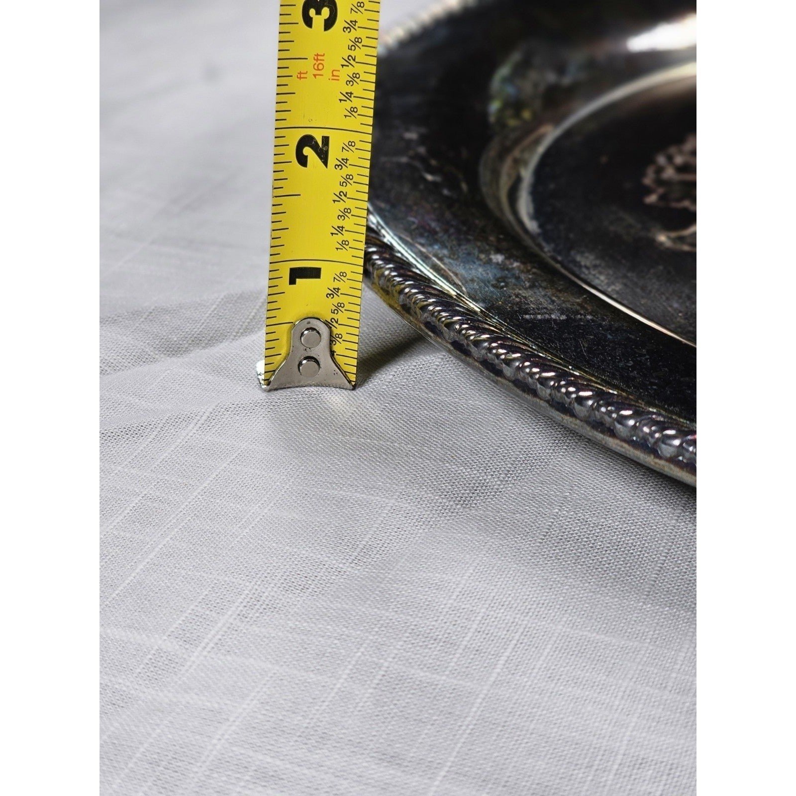 Vintage Wm Rogers Silver Plated Ornate Floral Serving Tray Plate