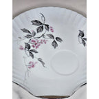 Vintage Porcelain Snack Plate Hand Painted Cherry Blossom Floral 8 Inch