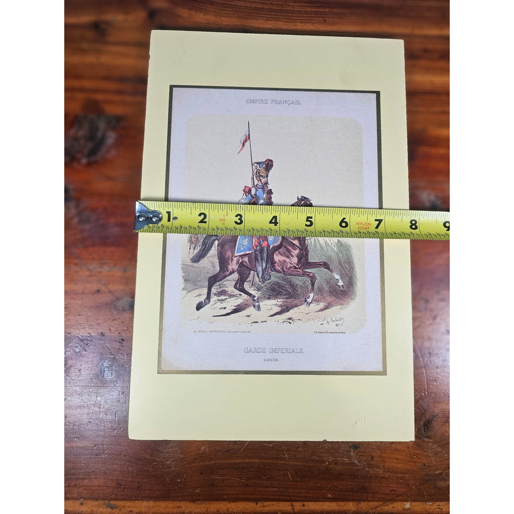 Vintage French Empire Lancer Print Garde Imperiale Wall Art 11.5 x 8
