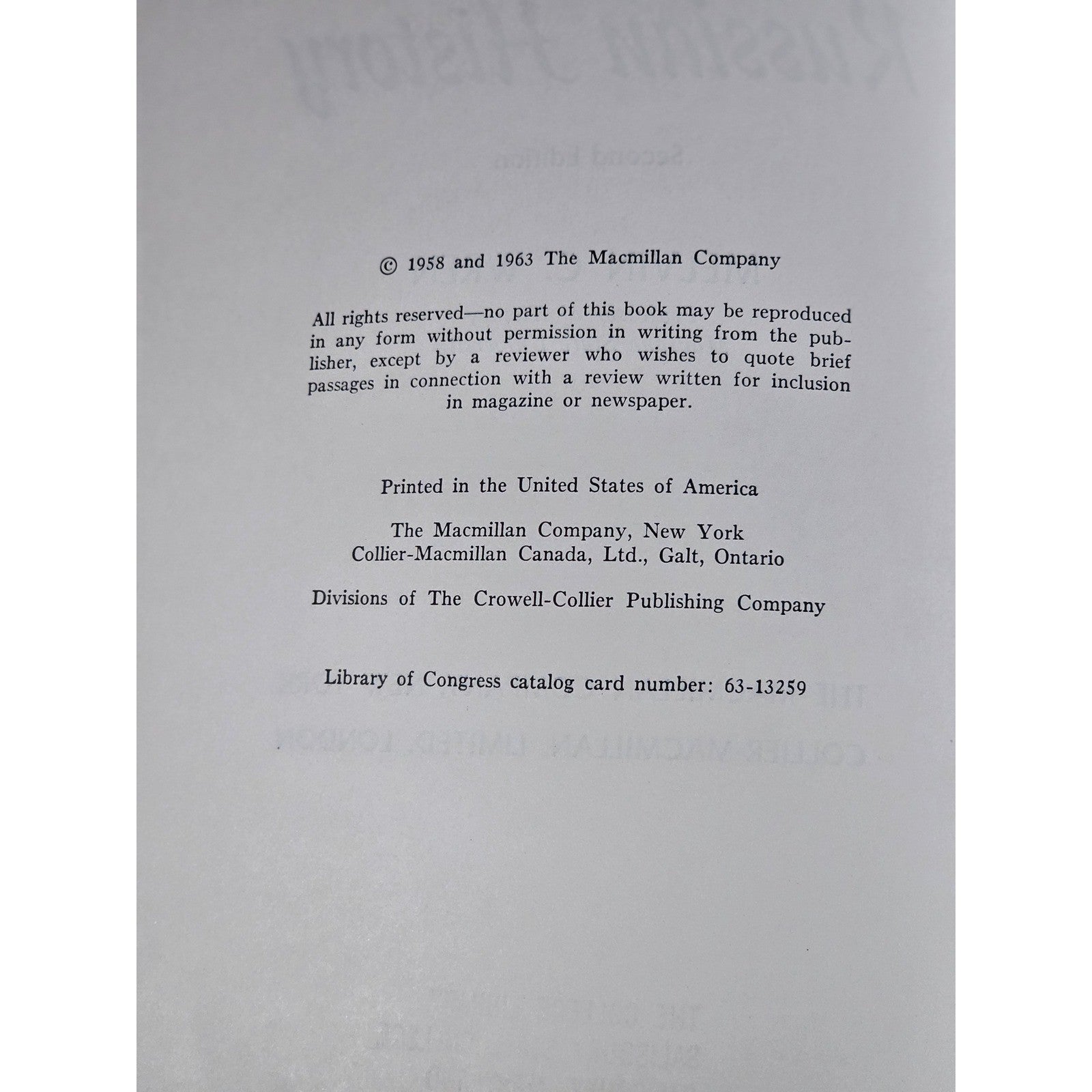 The Course of Russian History 2nd Ed 1963 Macmillan HC