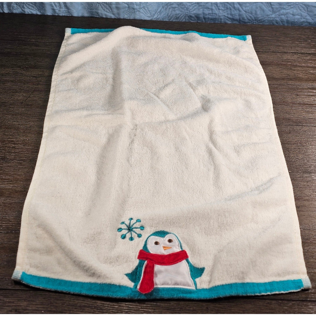 Vintage Penguin Kitchen Towels Set of 2 Cotton Winter Holiday Towels