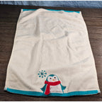 Vintage Penguin Kitchen Towels Set of 2 Cotton Winter Holiday Towels