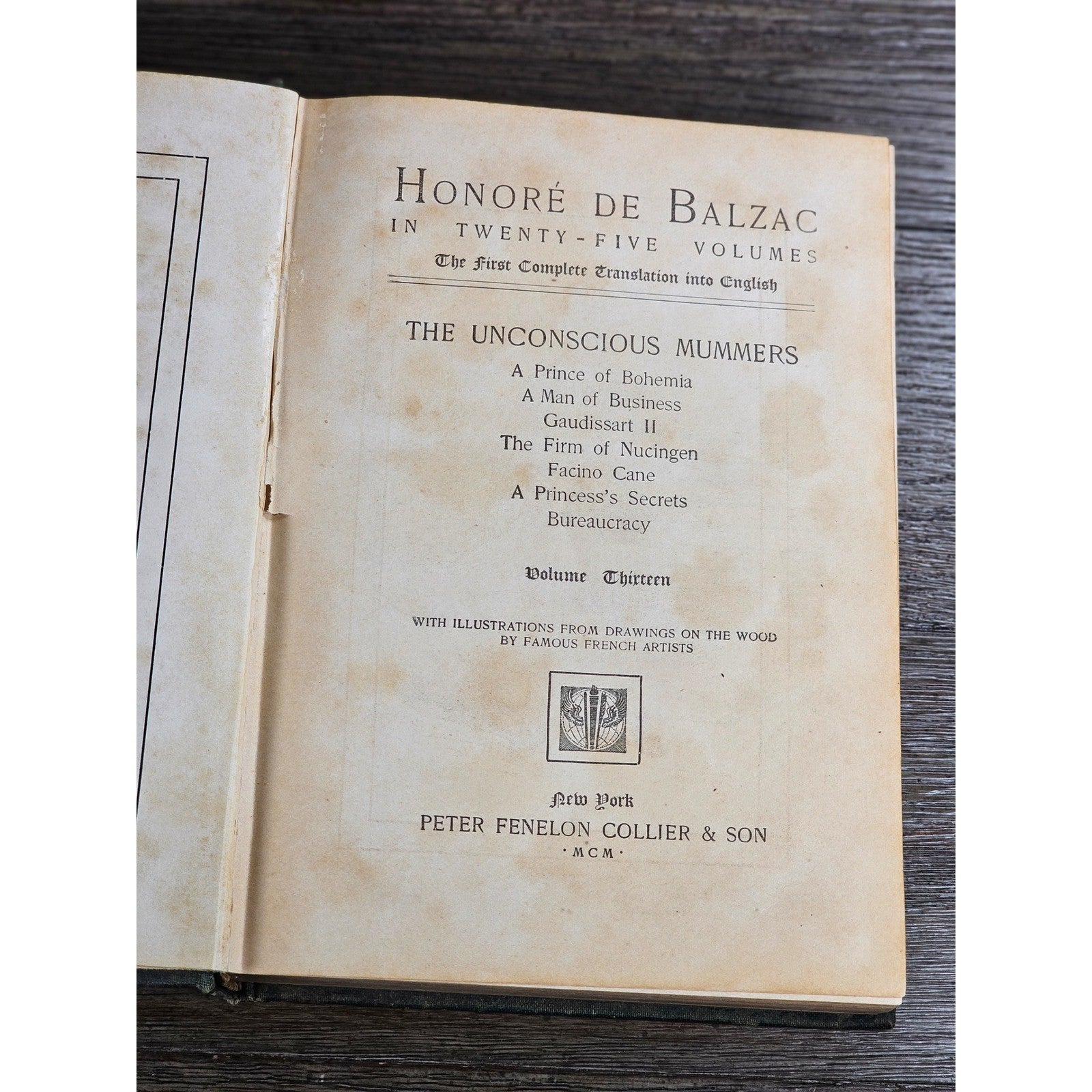 1900 Balzac The Unconscious Mummers Vol XIII Hardcover Collier