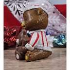 Vintage Bear Figurine Candy Cane Pajamas Teddy Bear 2.5 Inch