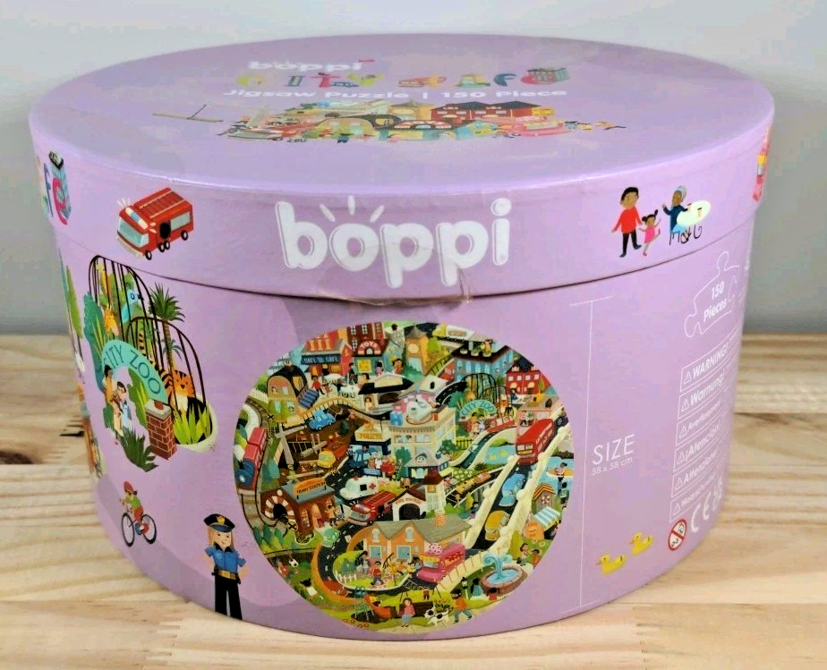 Boppi Kids 150-Piece City Life Round Jigsaw Puzzle — Complete, Used