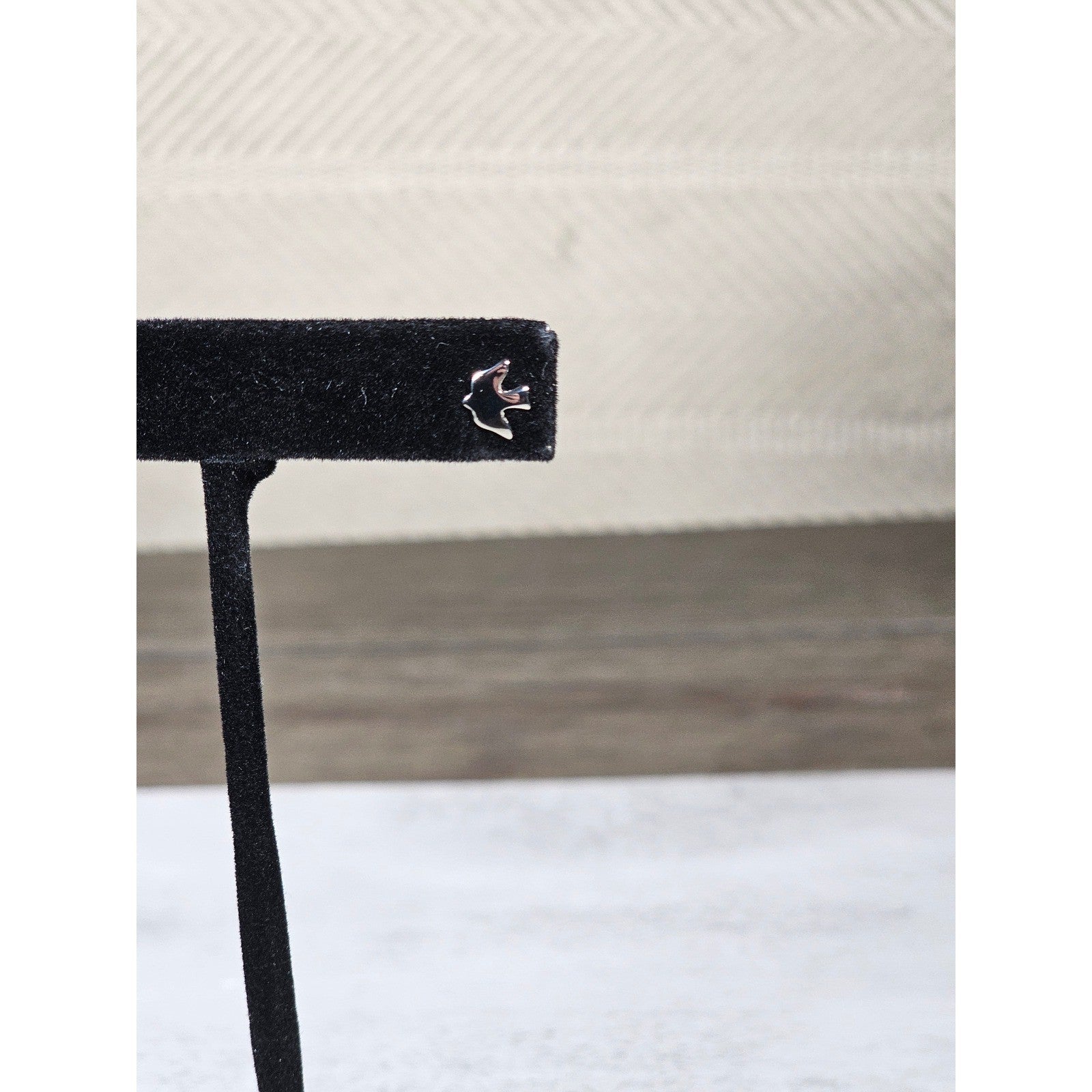 Vintage Silver Tone Bird Stud Earrings Small Swallow Post Pair