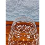 Vintage Crystal Brandy Snifter Diamond Cut Cognac Glass Stemmed