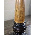 Vintage Wood Table Lamp 30" Tall Black Gold Distressed Base