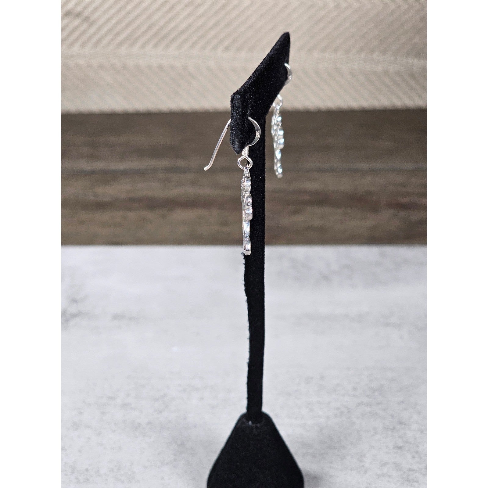 Vintage Sterling Silver Celtic Cross Dangle Earrings