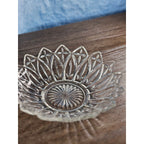Vintage Pressed Glass Bowl Scalloped Edge 10 Inch Clear Glass Serving Dish