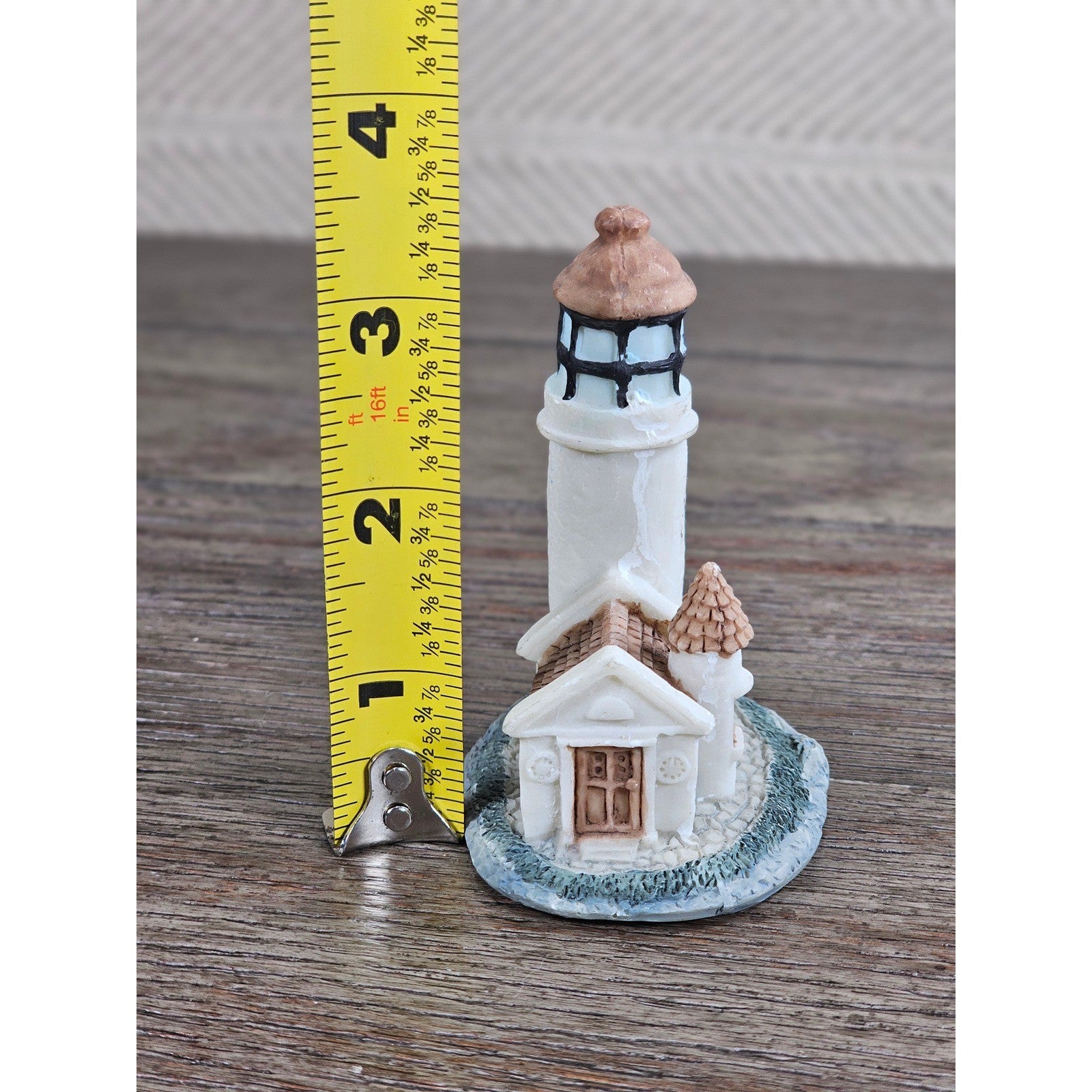 Miniature Lighthouse Resin Figurine Coastal Nautical Decor 3.5"