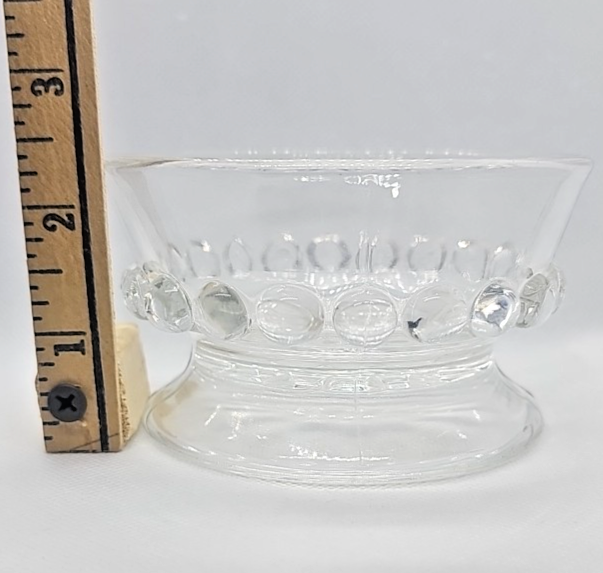 Vintage Clear Glass Sundae Dessert Dish 3.5″ Footed Ice Cream Bowl Rustic Decor