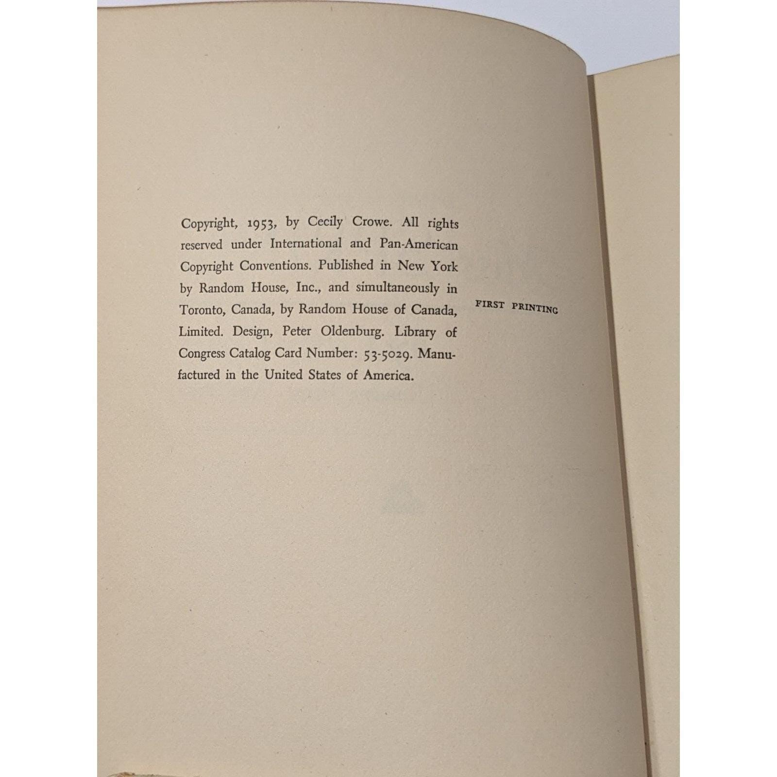 Miss Spring Cecily Crowe 1953 First Edition Signed Book