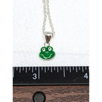 Vintage Sterling Silver Frog Pendant Necklace 16 Inch Chain