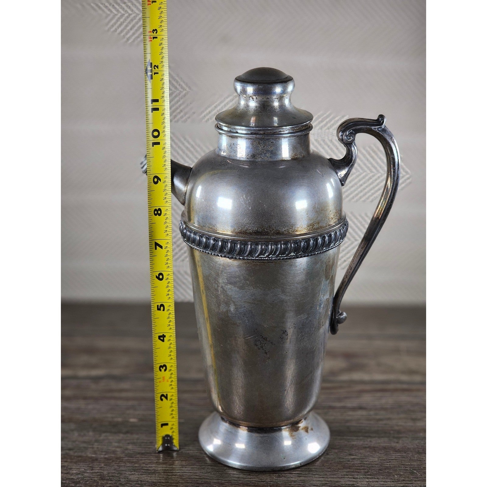 Vintage Silverplate Coffee Pot 12" Tall Ornate Handle Spout