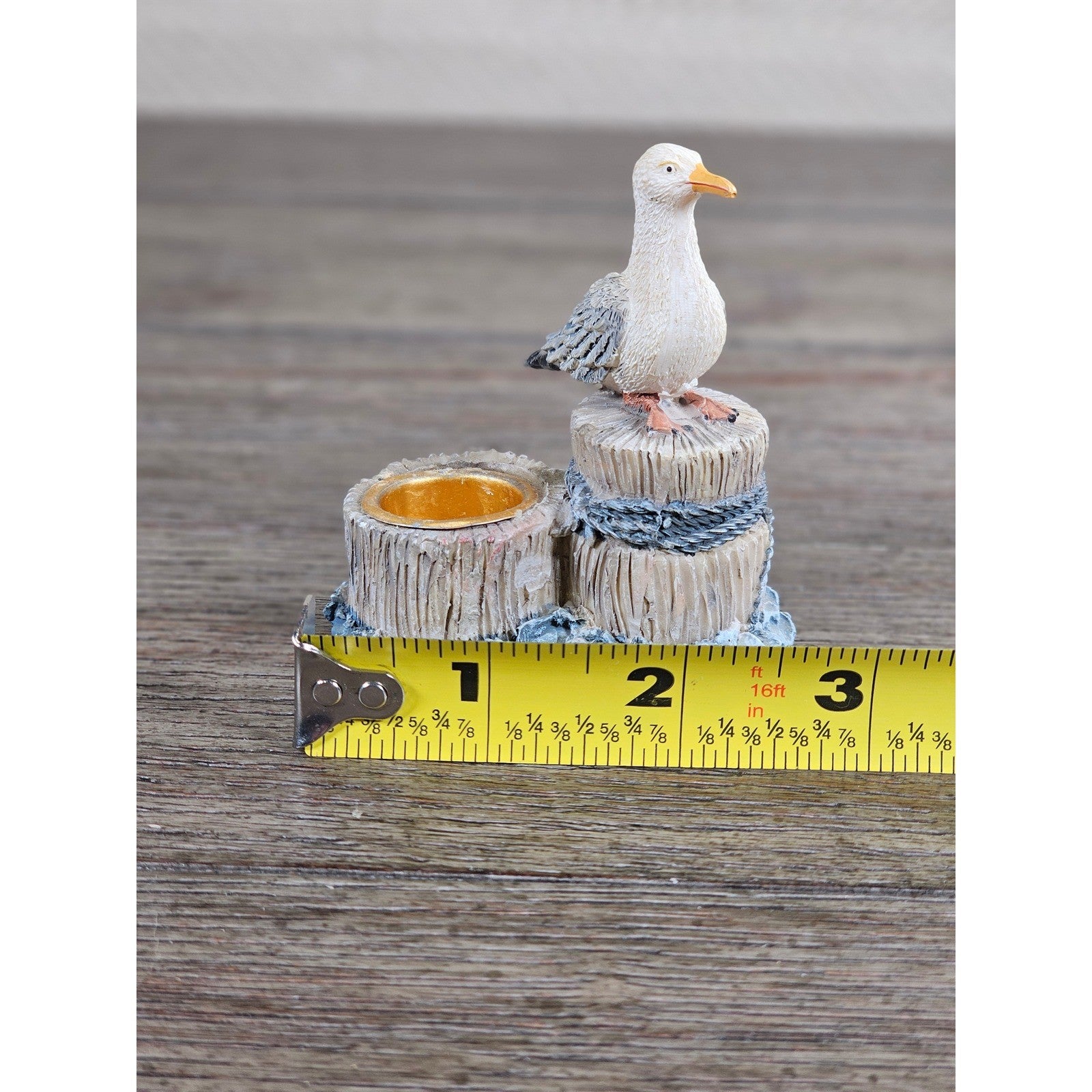 Vintage Seagull Candlestick Holder Nautical Coastal Decor Small Table Accent