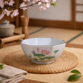 Vintage Otagiri Lotus Garden Octagonal Porcelain Bowl Japan