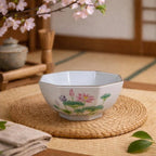 Vintage Otagiri Lotus Garden Octagonal Porcelain Bowl Japan