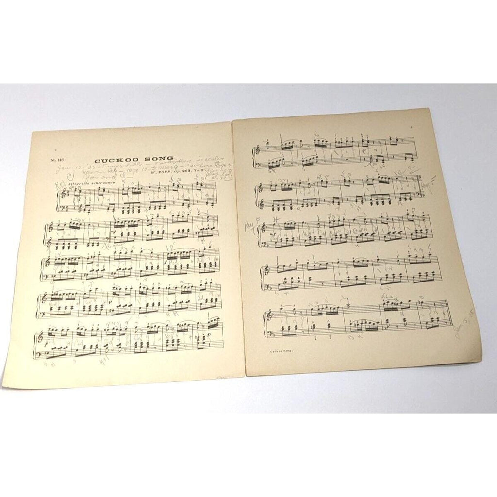 Cuckoo Song Sheet Music W Popp 1932 Vintage Piano Music