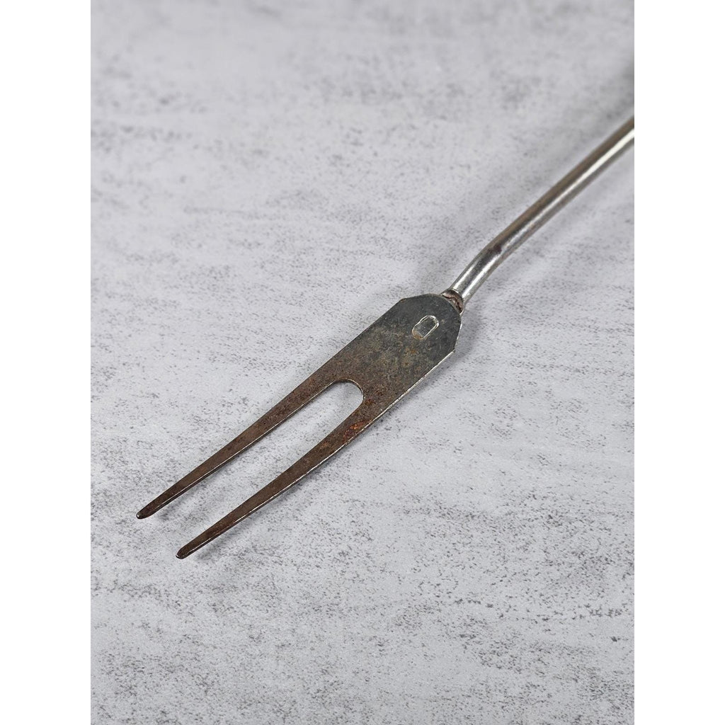 Vintage BBQ Carving Fork Wood Handle Red Paint Rustic 13 Inch