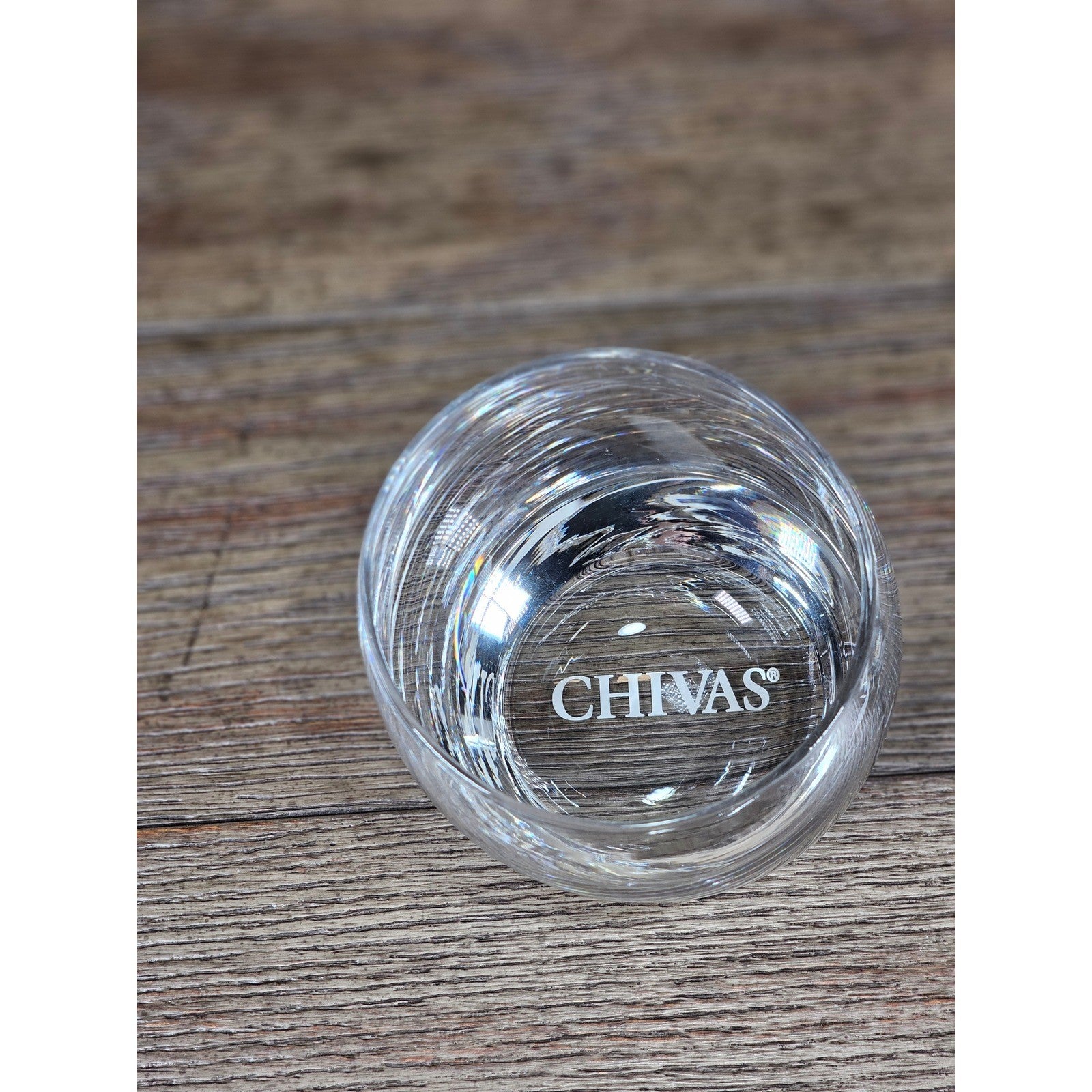 Set of 2 Chivas Etched Rocks Glasses 3.5 x 3 Inch Whisky Tumblers
